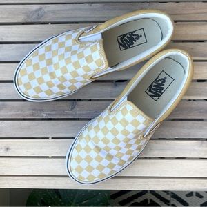 Yellow Checkered Vans, Size 9